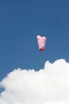 The balloon flies to the clouds Stock-Fotos