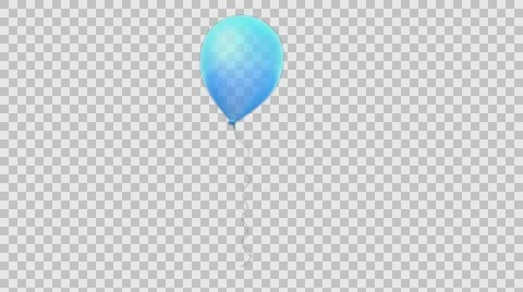 Balloon floating, Blue with Alpha Channel - 4k Stock Footage
