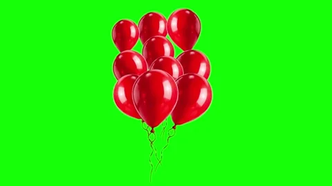 Balloon Floating - Chroma Key Green Screen Footage Stock Footage 341334869