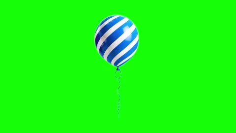 Balloon Floating on Green Screen Chroma Key Background Stock Footage 341334354