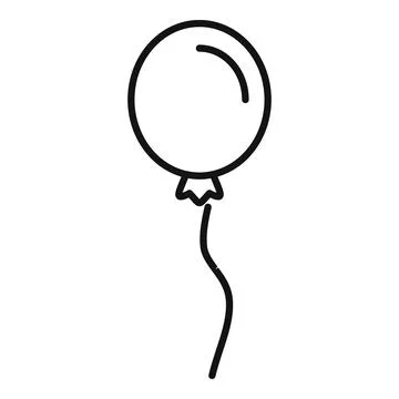 Balloon floating with a wavy string, minimalist party decoration Stock-Illustration