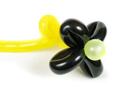 Balloon flower using balloon modelling technique isolated on the white backgr Stock Photos