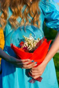 Balloon with flowers inside decorative element birthday wedding valentine in Stock Photos