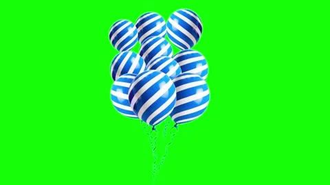 Balloon Flying on Green Screen Chroma Key Background Stock Footage 341334588
