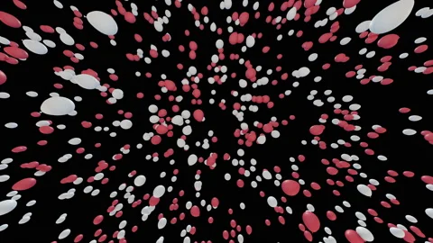 Balloon flying in the sky red white Ca Black Stock Footage 204876727