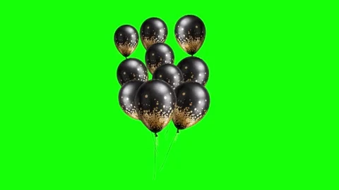 Balloon Flying with Through Isolated Green Screen Stock Video Stock Footage 341335128