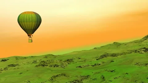 Balloon flying upon the hill Video stock 17640636