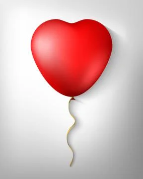 Balloon in the form of heart vector isolated in a realistic style Stock Illustration