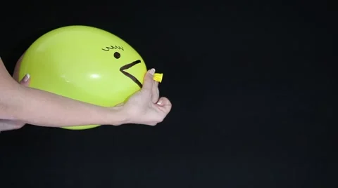 Balloon full of smoke being deflated Stock Footage 44253293