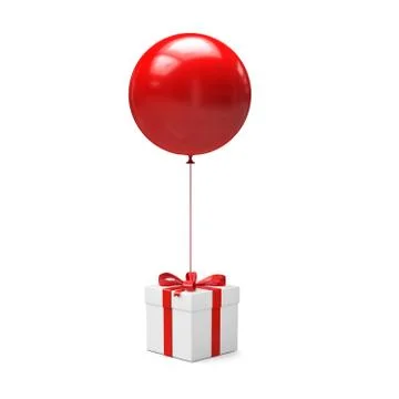 Balloon with gift box Stock Photos