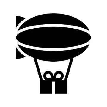 Balloon with Gift box vector illustration, solid style icon イラスト素材