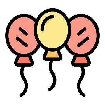 Balloon group icon vector flat Stock Illustration