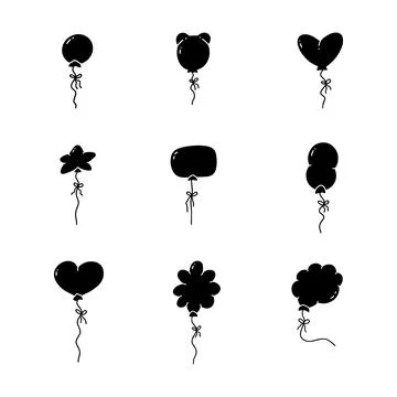 Balloon hand drawn solid icon vector illustration 스톡 일러스트