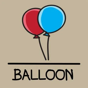 Balloon hand-drawn style,Vector illustration. Stock Illustration