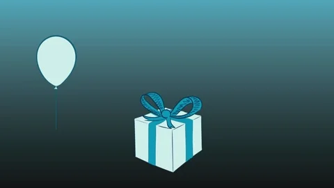 Balloon has stolen a gift gradient Stock Footage 94399160