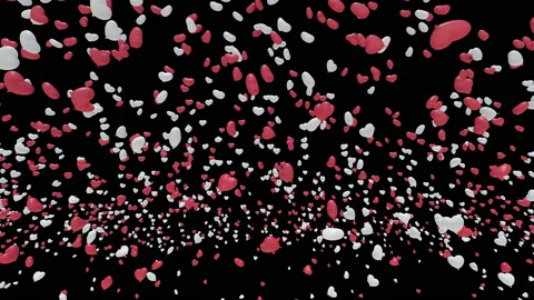 Balloon Heart flying in the sky red white Aa Black Видео 204875797