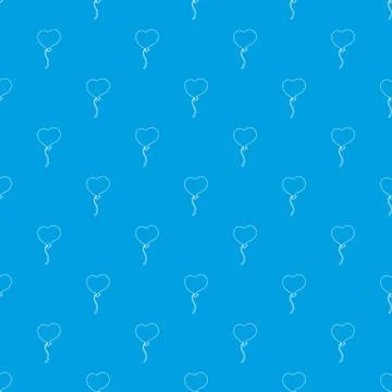 Balloon heart pattern seamless blue Stock Illustration