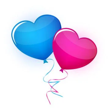 Balloon hearts on white background 스톡 일러스트
