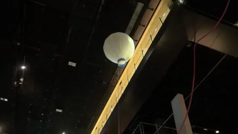 Balloon hot air high down low angle museum science CosmoCaixa Barcelona Stock Footage 327206955
