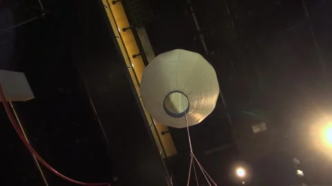 Balloon hot air high up low angle museum science CosmoCaixa Barcelona Stock Footage 327206956