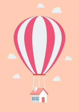 Balloon house vector illustration Stock Illustration
