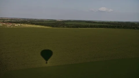 Balloon Hovering Above The Forest. Aerial View Stock Footage 112151092
