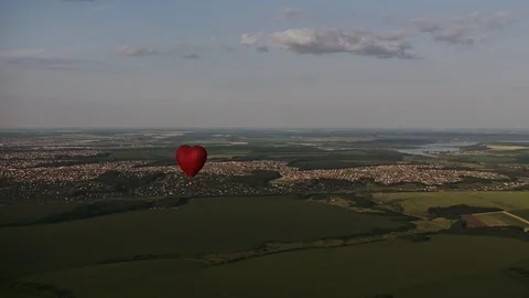 Balloon Hovering Above The Forest. Aerial View Stock-Footage 112151194