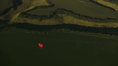 Balloon Hovering Above The Forest. Aerial View Stock-Footage 115931948