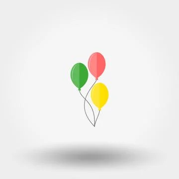 Balloon icon flat Stock Illustration
