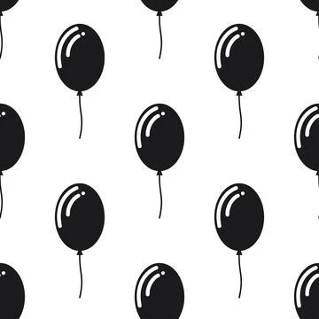 Balloon icon isolated seamless pattern on white background. Balloon, vector Stock Illustration
