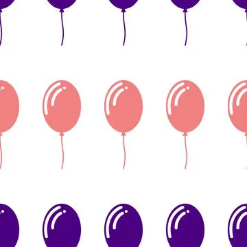 Balloon icon isolated seamless pattern on white background. Balloon, vector Stock Illustration