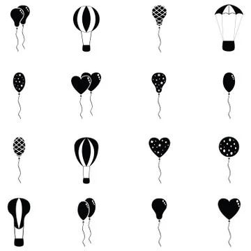 Balloon icon set Stock Illustration