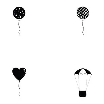 Balloon icon set Stock Illustration