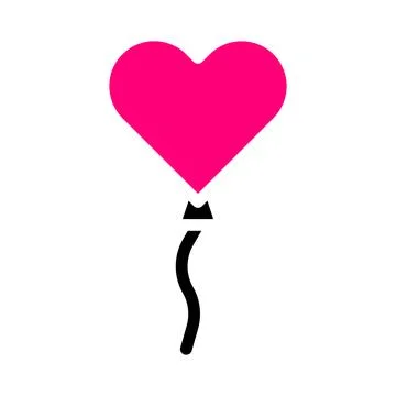 Balloon icon solid black pink style valentine illustration vector element a.. イラスト素材