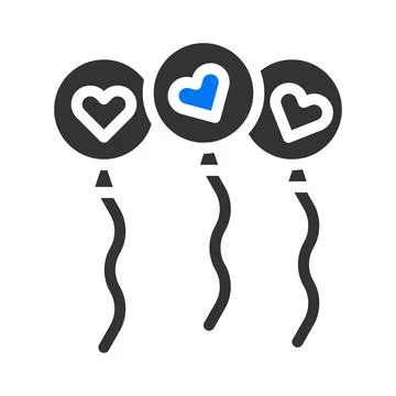 Balloon icon solid blue grey style valentine illustration vector element an.. 스톡 일러스트