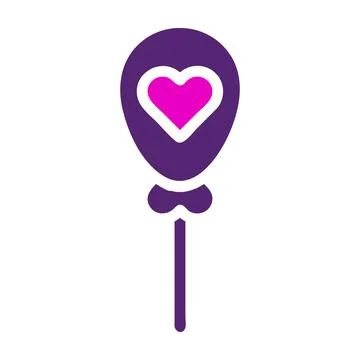 Balloon icon solid duocolor pink purple colour mother day symbol illustration Illustrazione stock