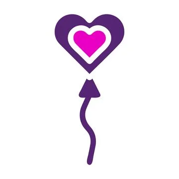 Balloon icon solid duocolor pink purple colour mother day symbol illustration Stock Illustration