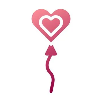 Balloon icon solid gradient red colour mother day symbol illustration. 库存插图
