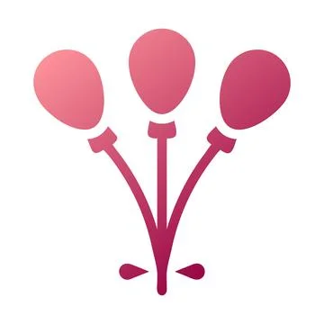 Balloon icon solid gradient red colour mother day symbol illustration. 库存插图