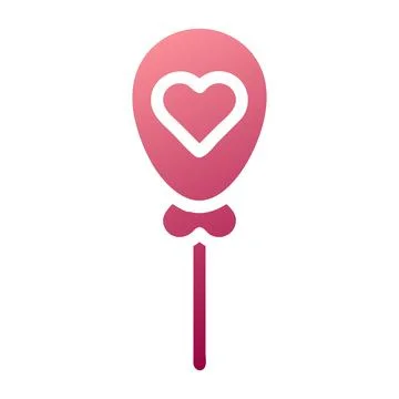 Balloon icon solid gradient red colour mother day symbol illustration. 库存插图