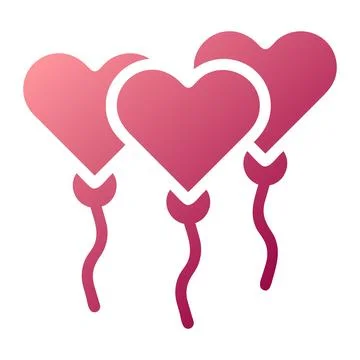 Balloon icon solid gradient red colour mother day symbol illustration. 库存插图