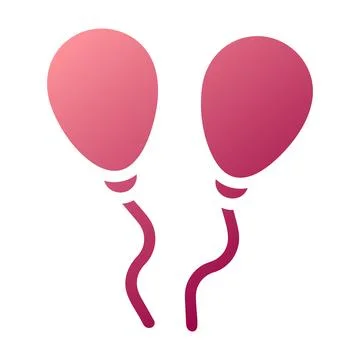 Balloon icon solid gradient red colour mother day symbol illustration. 库存插图