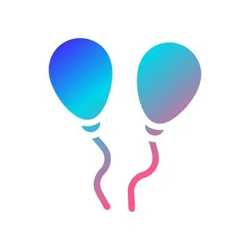 Balloon icon solid gradient red purple blue colour mother day symbol illust.. 库存插图