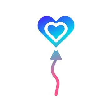 Balloon icon solid gradient red purple blue colour mother day symbol illust.. 库存插图