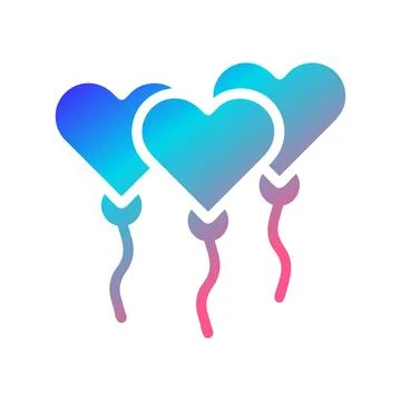 Balloon icon solid gradient red purple blue colour mother day symbol illust.. 库存插图