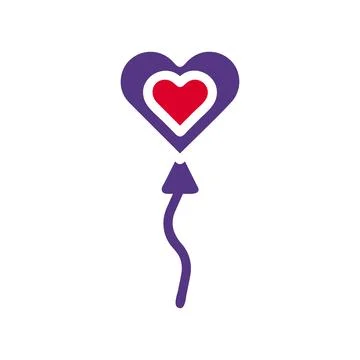 Balloon icon solid red purple colour mother day symbol illustration. Stock Illustration