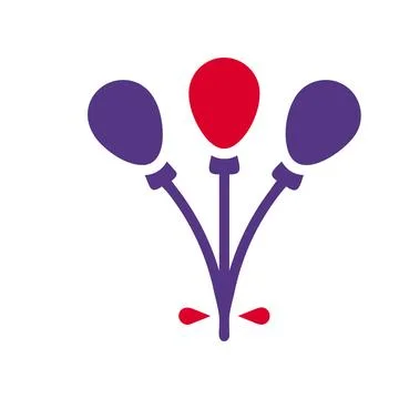 Balloon icon solid red purple colour mother day symbol illustration. Illustrazione stock