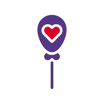 Balloon icon solid red purple colour mother day symbol illustration. Illustrazione stock