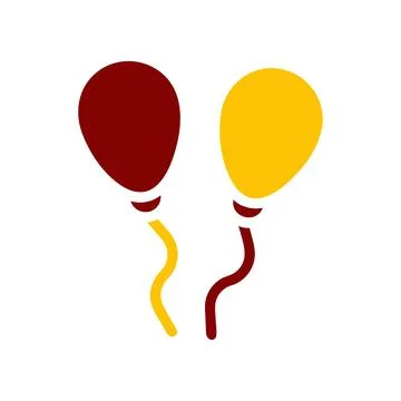 Balloon icon solid red yellow colour mother day symbol illustration. Illustrazione stock