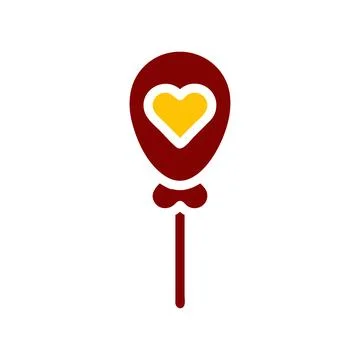 Balloon icon solid red yellow colour mother day symbol illustration. Stock Illustration